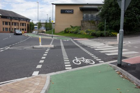 Segregated cycleway in Bradford