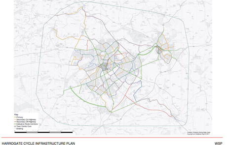 WSP's Harrogate Cycle Infrastructure Plan map