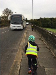 Cycling to school across North Bridge