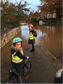 Ripon street blocked by floodwater