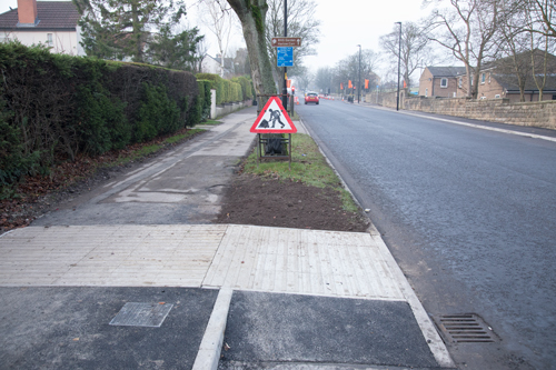 Unfinished element after Hill Rise Close