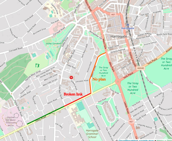 Map showing Otley Road and Beech Grove