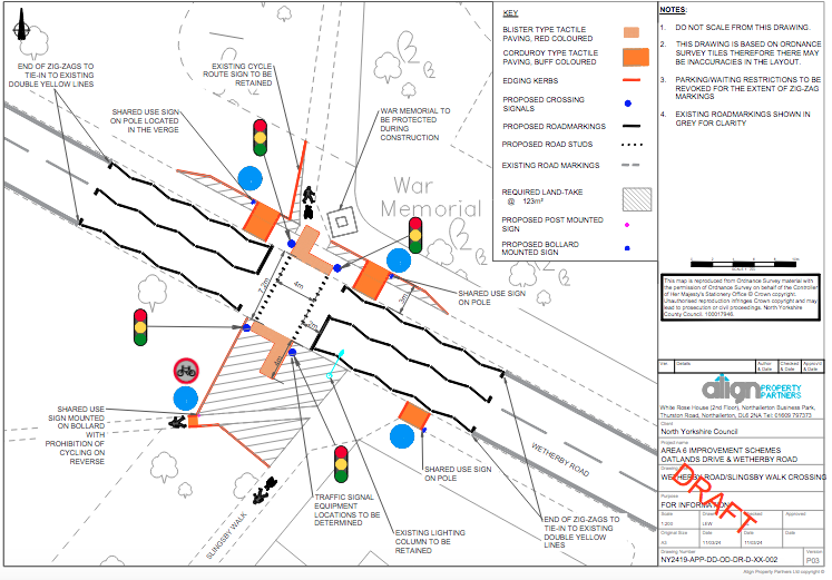 Draft design for crossing of Wetherby Road