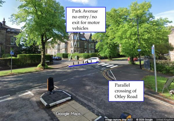 Parallel crossing of Otley Road at Beech Grove