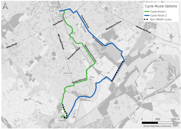WSP's two cycle route options