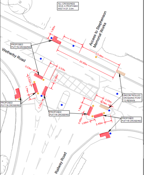 Plan of Sainsbury's junction of Wetherby Road
